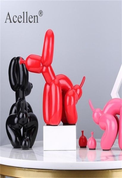 Animaux Figurine Résine mignon Squat Poop Balloon Dog Shape State Statue Art Sculpture Figurine Craftwork Tablet Top Home Decor Accessoires 23410889