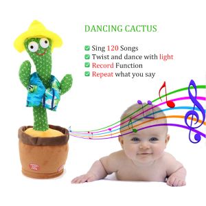 Animaux drôle de haut-parleur cactus en peluche toys électroniques cactus chanteur cadeau enfants