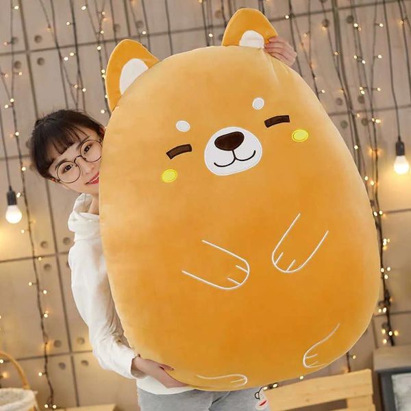 Animaux dinosaure géant peluche animaux en peluche oreiller doux mignon Shiba Inu coussin Kawaii chambre décor lapin jouets cadeaux d'anniversaire pour les filles Q