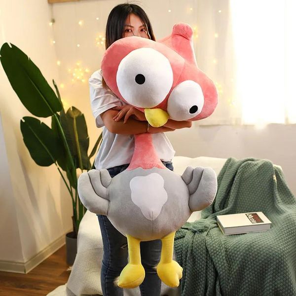 Animales Kawaii pollo de ojos grandes juguete de peluche de dibujos animados lindo flamenco juguete de peluche niños comodidad para dormir muñeca almohada suave decoración de la habitación