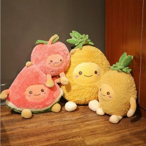 Animaux Kawaii Fuzzy pastèque Cherry Ananas Fruits Soft Plux Mig Thigy Toys Polls Polls pour bébé pour bébé