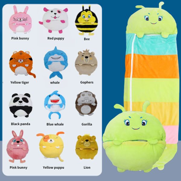 Animaux Sac de couchage de couchage pour enfants Sleep Sleep Sack Boys Girls Cartoon Doll Babe Baby Oreiller Soft Lazy SleepSacks for Birthday Gift