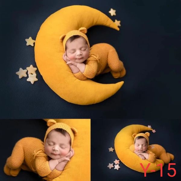 Animals Newborn's Photography Set Moon Star Almow for Kids Room Decoración de juguetes suaves de peluche para niños Protector de cabeza para dormir