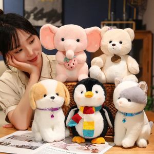 DIEREN SIMULATIE Sweet Dog Pig Cat Bear Plush Toy Soft Cartoo Plush Toy Baby Baby Cadeau voor kinderen Drop 240422