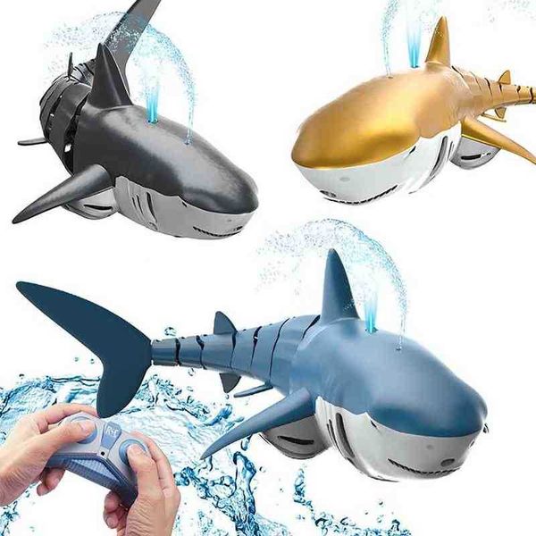 Animales smart rc tiburones spray agua juguetes control remoto animales submarino r