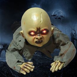 Geanimeerde kruipende baby zombie enge spookbaby's Doll Haunted Halloween Decor Props Levers Y201006270W