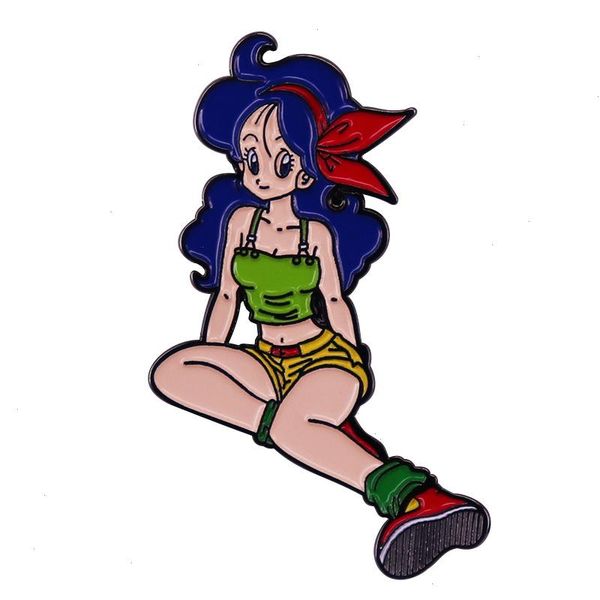 Animation Dragon Essence Sub girl Blue Hair Lanqi Brooch Metal Badge Sac Accessoires