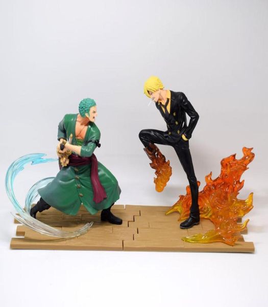 Anime 18 Escala Pintada Figura Batalla Versión Zoro Vs Sanji Figura de Acción Sanji Vs Zoro PVC figura Juguetes Brinquedos 1314CM X05039684688