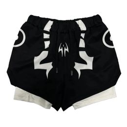 Anime 2 in 1 lopende shorts voor mannen atletische snelle droge gym workout fitness met compressie voering zomer casual 240506