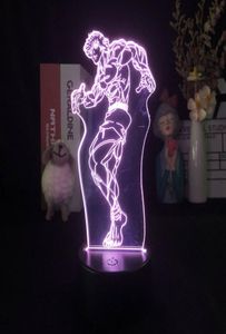 Anime 3D LED-licht Nachtclub Sfeer Decor De Grappler Baki Hanma Kinderkamer Lavalamp met afstandsbediening Nightlight3845639