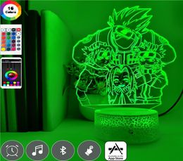 Anime 3d Naruto Uzumaki Led Night Light Team 7 Sasuke Kakashi Sakura Kids Slaapkamer Nachtlampkleur Veranderend aanraaklamp1986209