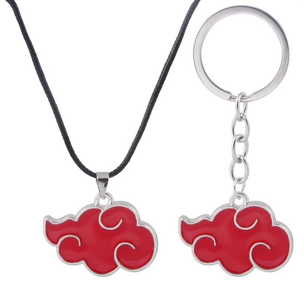 Anime Akatsuki Organización Red Cloud Logo Símbolo Aleación Llavero Llaveros Colgante Collar Cadena Joyería Accessories303I