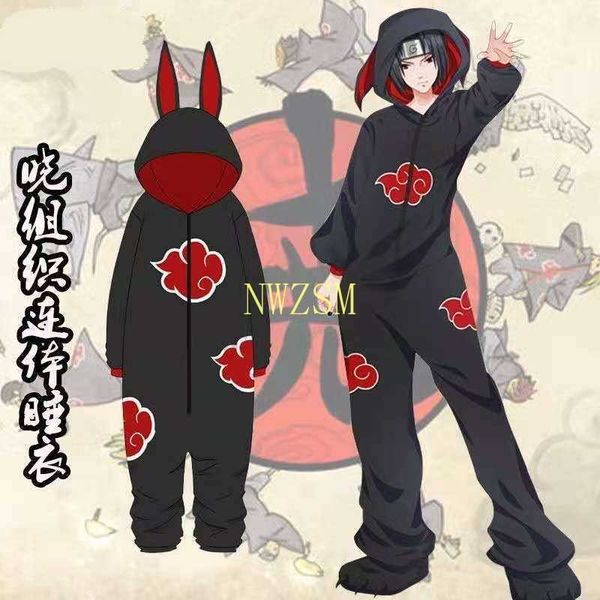 Anime Akatsuki Pyjamas Combinaisons Été Hiver Flanelle Peluche Adulte Cosplay Costume Y0903