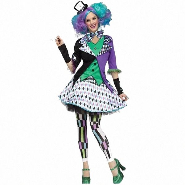 Anime Alice In Wderland Clown Mad Hatter Maid Costume Halen Carnaval Party Magicien Lolita Cosplay Dr q9NU #