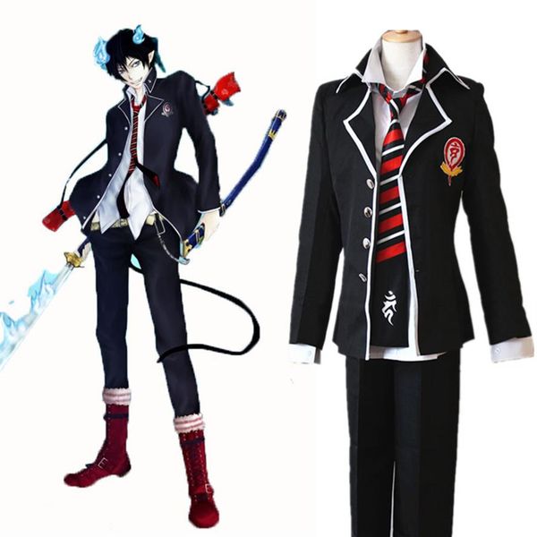 Anime Ao no Exorcist Cosplay azul exorcista Rin Okumura disfraz uniforme escolar hombres trajes Outfits2836