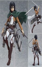 Attaque d'anime sur Titan 203 Mikasa Ackerman Figma Action 15cm PVC Figure Modèle Figurine Doll Figurine Collectible Q12178054744