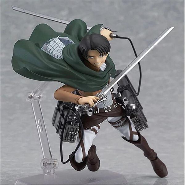Anime attaque sur Titan 203 Mikasa Ackerman Figma Action 15CM PVC Figure modèle jouet Figurine poupée à collectionner C0220231s