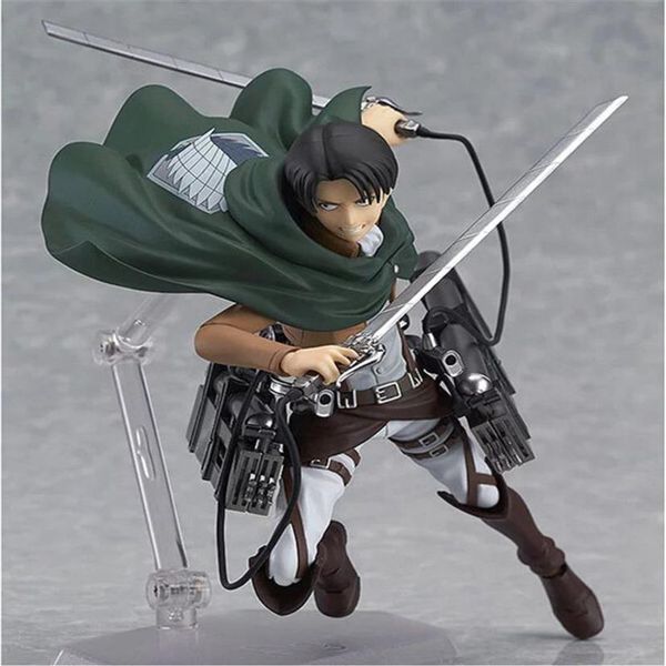 Anime attaque sur Titan 203 Mikasa Ackerman Figma Action 15CM PVC Figure modèle jouet Figurine poupée à collectionner C0220290o