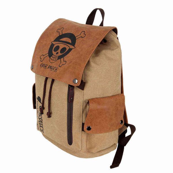 Mochila de viaje de Anime, mochila de Luffy de una pieza para Cosplay, bolso de Eren, mochila escolar de lona de dibujos animados para adolescentes al aire libre, bolsos de hombro para ordenador portátil