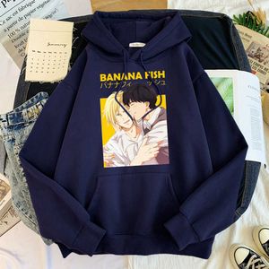 Anime Banana Fish Ash Lynx Hoodie Heren Losse Vintage Sweatshirt Hip Hop Streetwear Pullover voor Heren Warm Loose Trainingspak Mannelijk Y0804