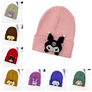 Anime Beanie Cute Kawaii Beanie Sombreros de punto, diseñador Divertido sombrero de felpa Perro de dibujos animados de invierno Esquí Slouchy Warm Cap para niño 9 colores