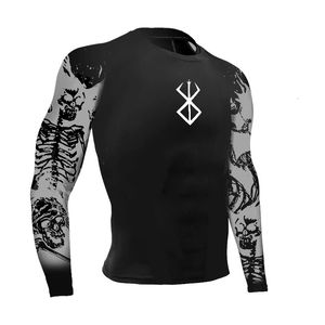 Anime Berserk Camisa de compresión Hombres Gimnasio Entrenamiento Correr Tops Camisetas Imprimir Manga larga Camiseta atlética de secado rápido 230226