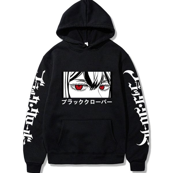 Sudaderas con capucha de trébol negro de Anime Harajuku Secre Swallowtail Manga sudadera de gran tamaño de manga larga para hombres y mujeres sudadera con capucha de invierno ropa de calle G220813