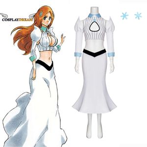 Costume de Cosplay Anime Bleach Inoue Orihime, nouvelle tenue de Cosplay Orihime Inoue, chemise blanche, jupe, Costume de carnaval d'halloween
