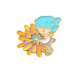 Anime Blue Hair Girls Enamel Brooches Cartoon Cute Fun Pins Bades for Denim Clothes Bag Kawaii Jewelry Christmas New Year Gift Kid7050916