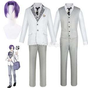 Anime BLUE LOCK Reo Mikage Cosplay Volwassen Mannen Shirt Broek Jassen Pakken Wit DK Schooluniform Pruiken Halloween Kostuum nieuwe