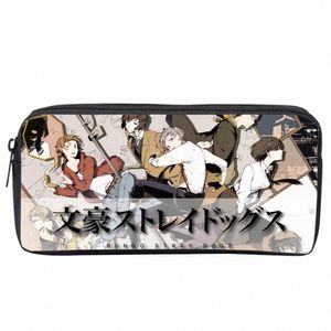 Anime Bungo Stray Dog Crayon Cas Garçons Filles Étudiant Carto Crayon Sac Adolescent Zipper Sac À Main Femmes Filles Maquillage Sac g5Av #