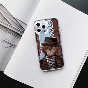 Anime Bungo Stray Dogs Téléphone pour iPhone 11 12 Mini 13 14 15 Pro Max Transparent Shell