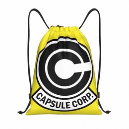 Anime Capsule Corp Sac à dos à cordon Femmes Hommes Sport Gym Sackpack Sac de formation portable Sack u44x #