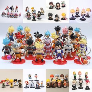 Anime dibujos animados de 10 cm de pvc demonio slayer motosierra hombre Jojo colgante de muñecas bocadillo colgante decorativo accesorios de juguete creativo accesorios montados decoración para niños