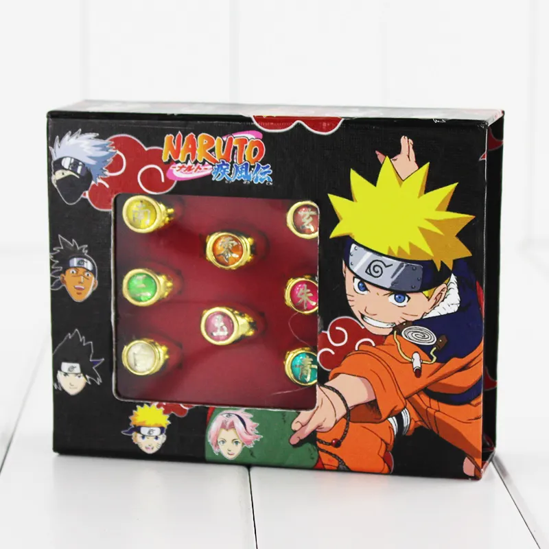 Set De 10 Anillos Anime Akatsuki – Cosplay De Naruto, Ajustables Y De Aleación De Zinc