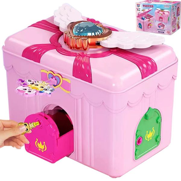 Caja del tesoro de Teenieping de Anime, cofre del tesoro de la suerte de dibujos animados, modelo de muñeca, juguetes para niños, regalos de cumpleaños para niños 240130