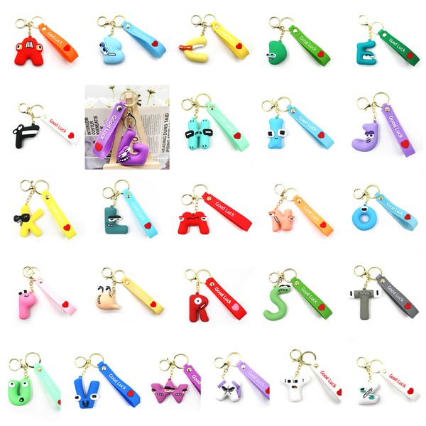 Anime personnages Alphabet Lore porte-clés breloque lettres anglaises dessin animé nouveau paquet breloques jouets pour enfants 26 Alphabets Lores ensemble entier
