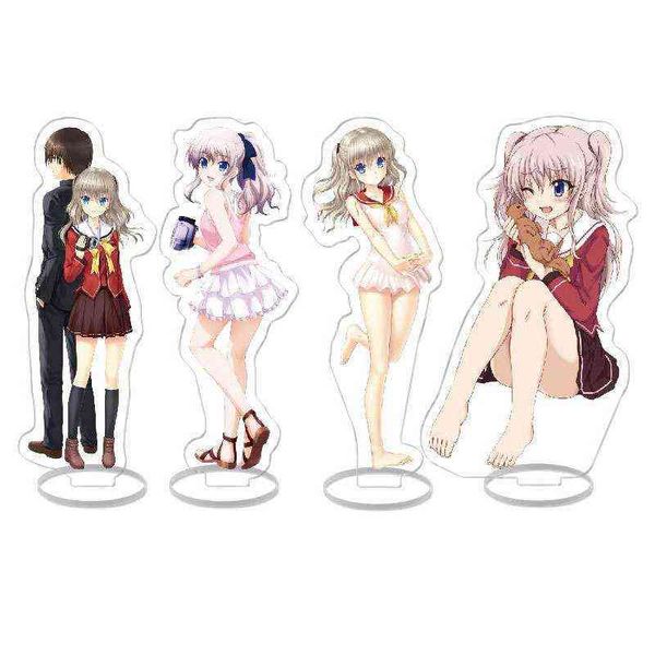 Anime Charlotte Action Figures Nao Yuu Yusa Ayumi Caractère Charlotte Acrylique Stand Models Plate Desk Decor Sign Sign Gift AA220318