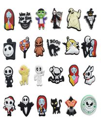 Anime charmes halloween horreur citrouille sally jack le cauchemar avant Noël carton charmes accessoires de chaussures pvc décoration boucle soft caoutchouc charmes9584712