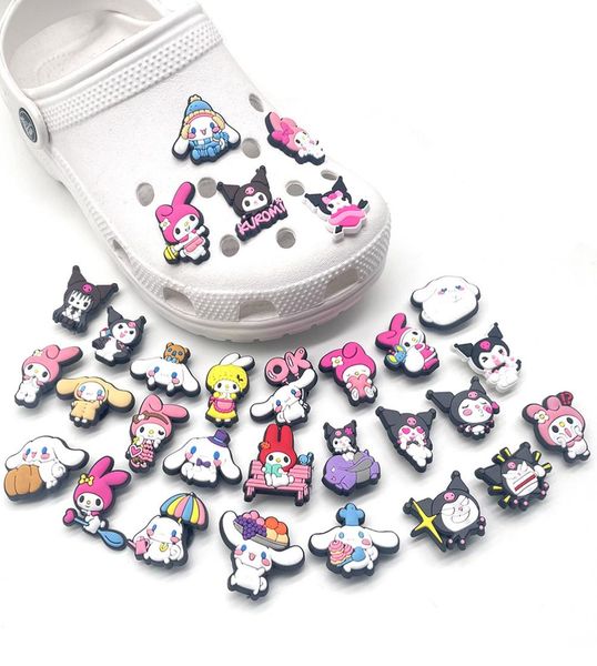 Encantos de anime al por mayor Kuromi encantos Melody dibujos animados encantos accesorios de zapatos decoración de pvc hebilla de goma suave envío rápido 8903207