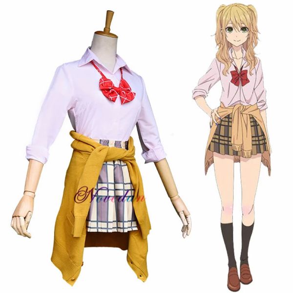 Anime agruus cosplay costume perruque Aihara yuzu / aihara mei uniforme tenue en cravate