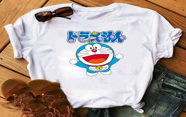 Ropa de Anime, camiseta de manga corta de verano, camisetas informales con estampado divertido de dibujos animados de Doraemon, camisetas para mujer 039s 1460833