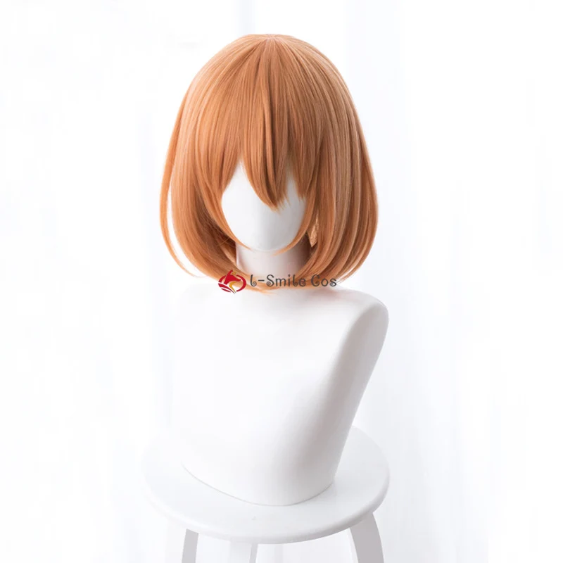 Anime Cos Nakano Yotsuba -Perücke mit Haar Hoop Cosplay Orange Kurzes Bobo Hair Perucas + Perückenkappe