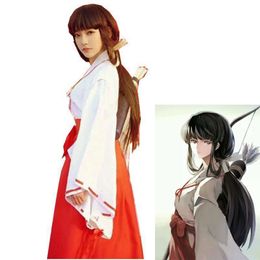 Anime Cosplay Kostuum Inuyasha Heks Kikyo Yehua Kawaii Japanse Kimono Set Leuke Dames Hakama Top Riem Boog Pak Doek