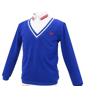 Anime cosplay kostuum wonder ei prioriteit sawaki momoe uniform pak campus stijl blauw gebreide top pruik y0913