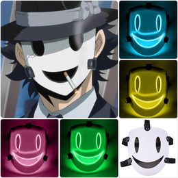 Anime Cosplay High Rise Invasion Cosplay Mask LED GLOWEND PARTY Japanese Samurai kostuum Props 220715
