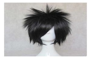 Perruque de Cosplay Anime Uchiha Sasuke, cheveux synthétiques courts noirs pour hommes, Halloween Hair4992268