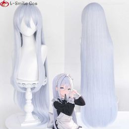 Anime Kostuums 100 cm Lange Yoisaki Kanade Cosplay Pruik Anime Project SEKAI KLEURRIJK STAGE! 80cm100cm lange lichtblauwe hittebestendige haarpruiken Z0301