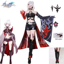 Disfraces de anime Juego de cosplay Honkai Star Rail Acheron New Style Cosplay Come Red Dress Women Play Party Carnival Sexy Clothy Y240422