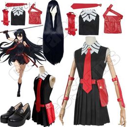 Disfraces de anime anime akame ga kill!Disfraz de cosplay akame cos cool traje jk ropa de uniforme akame halloween vestido+camisa+accesorios de corbata 240411